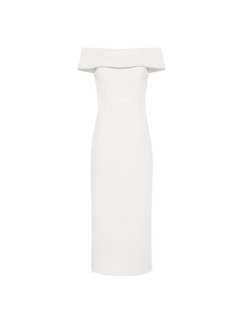 REBECCA VALLANCE Amore Off Shoulder Midi Ivory