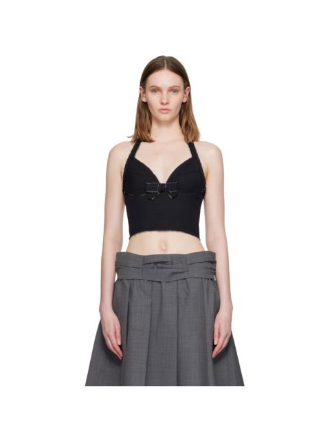 SHUSHU/TONG Navy Halter Bow Tie Cami Top