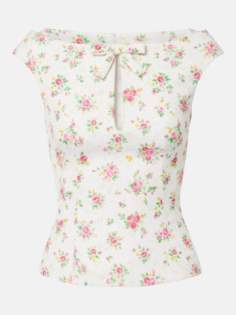 SHUSHU/TONG Bow-detail floral top