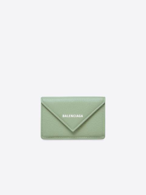 BALENCIAGA Women's Papier Mini Wallet in Light Green