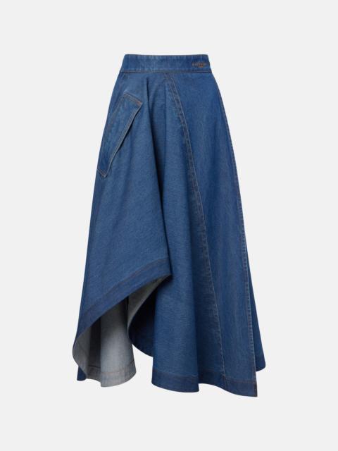 Givenchy Asymmetric denim midi skirt