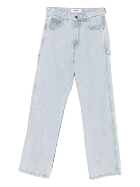 MSGM logo-embroidery carpenter jeans