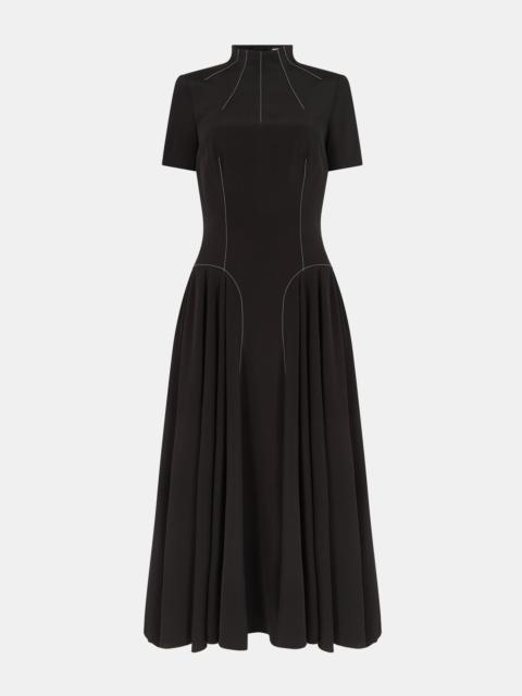 EMILIA WICKSTEAD Neptune Dress In Black Silk Crepe De Chine