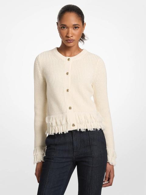 MICHAEL KORS Knit Fringed Cardigan