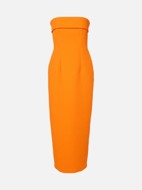 Keeley strapless crêpe midi dress