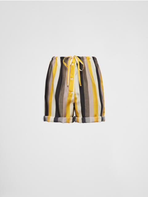 Prada Striped silk shorts