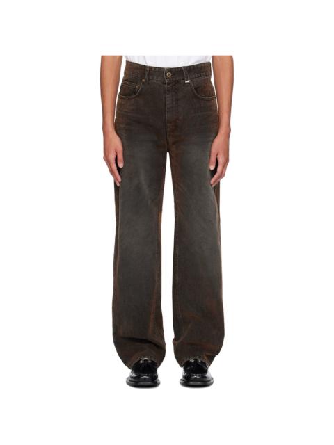We11done Brown Flocked Jeans