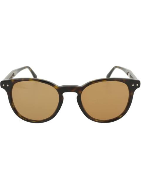 Bottega Veneta Bottega Veneta Round-Frame Acetate Sunglasses Shiny Dark Havana (BV0128S-30001665-002)