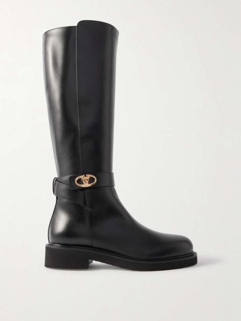 VLOGO Locker leather knee boots