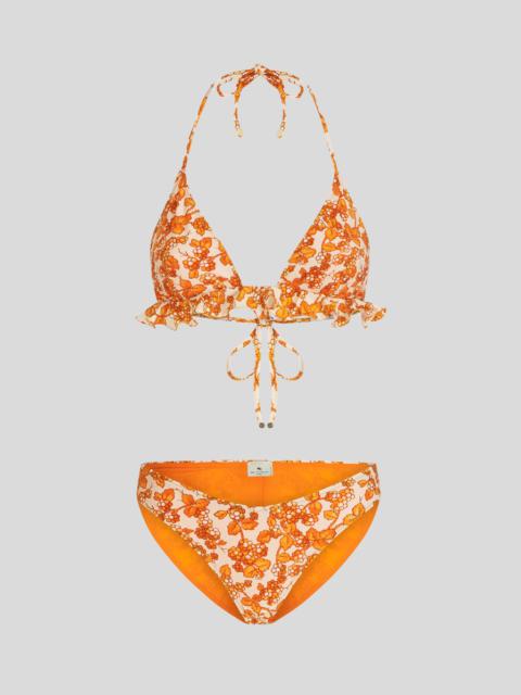 Etro TRIANGLE BIKINI WITH RUCHES