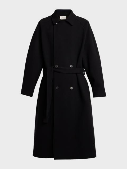 The Row Men's Wool Belted Double-Breasted Coat