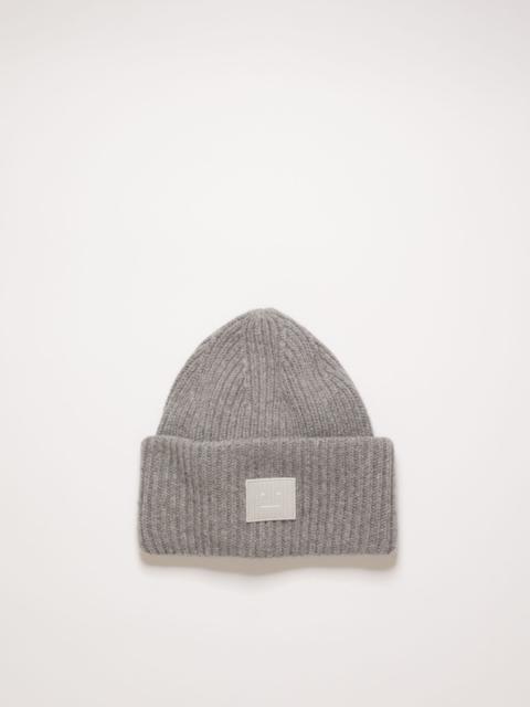 Acne Studios Rib knit beanie hat grey melange