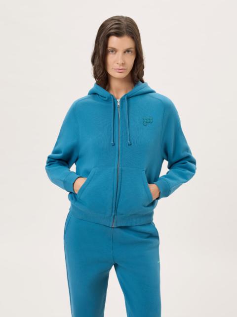 PANGAIA Womens Heavyweight Drawstring Zip Up Hoodie - Crimson Echo