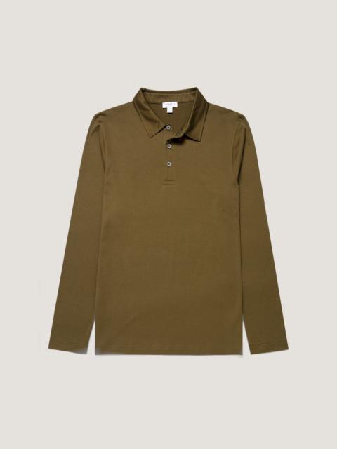 Sunspel Long Sleeve Classic Jersey Polo Shirt