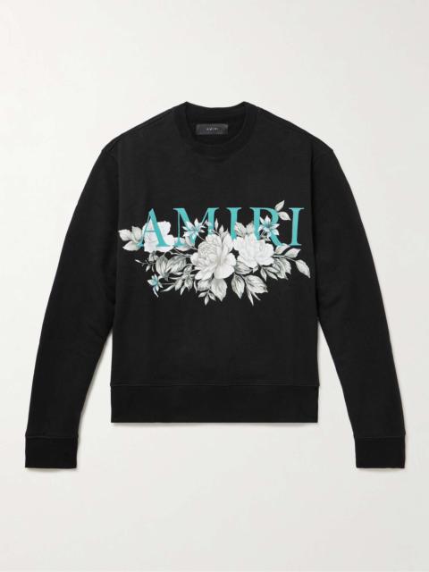 AMIRI Glittered Logo-Print Cotton-Jersey Sweatshirt