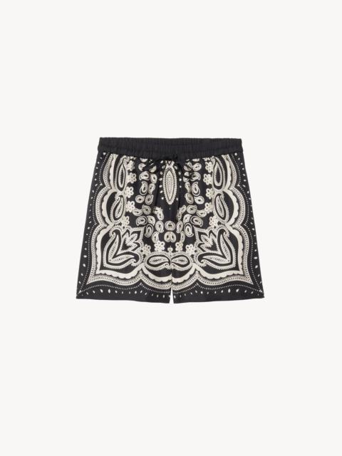 NILI LOTAN FRANCES PRINTED SILK SHORT