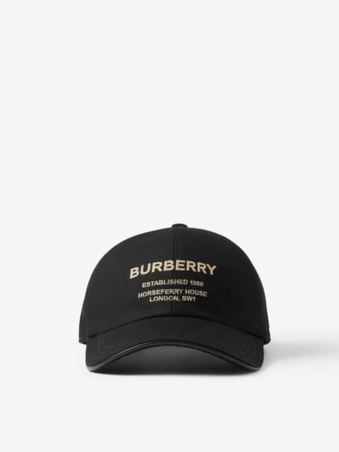 Burberry Horseferry Motif Cotton Twill Baseball Cap