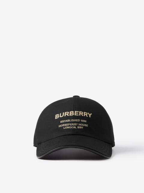 Horseferry Motif Cotton Twill Baseball Cap