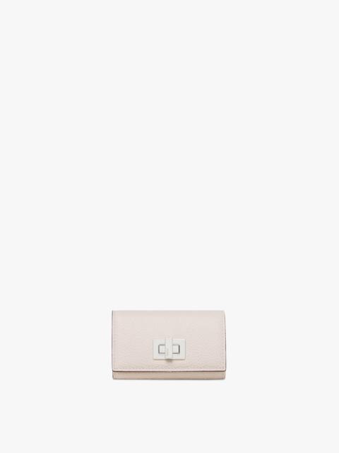 FENDI White leather key case