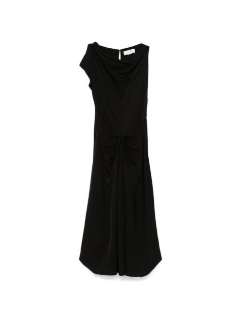 draped midi dress