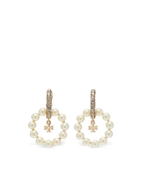 TORY BURCH Moondance pearl hoop earrings