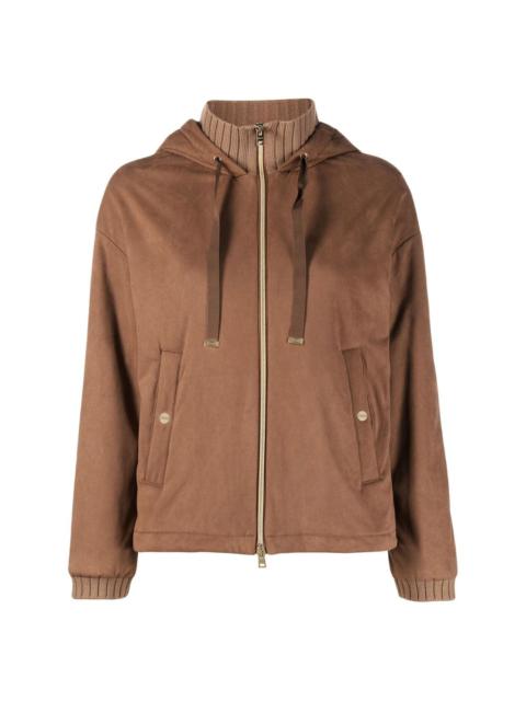 Herno layered drawstring hood jacket