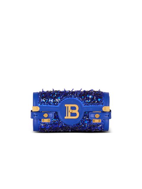 Balmain B-Buzz Pouch 23 in leather and embroidered satin