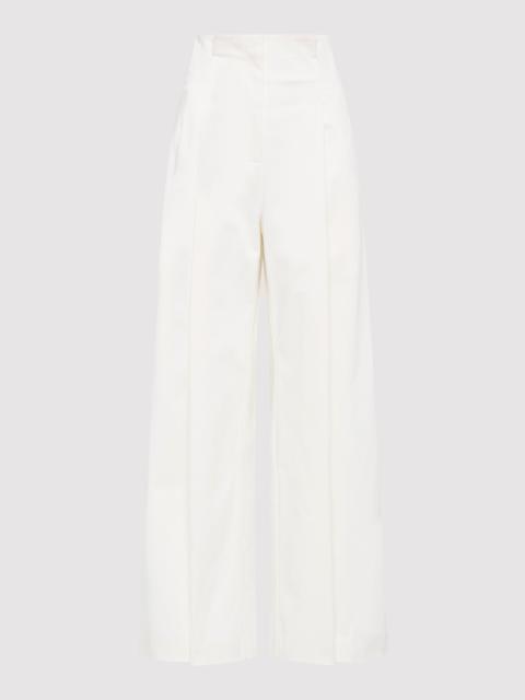 Cotton Paperbag Waist Trousers - Off White