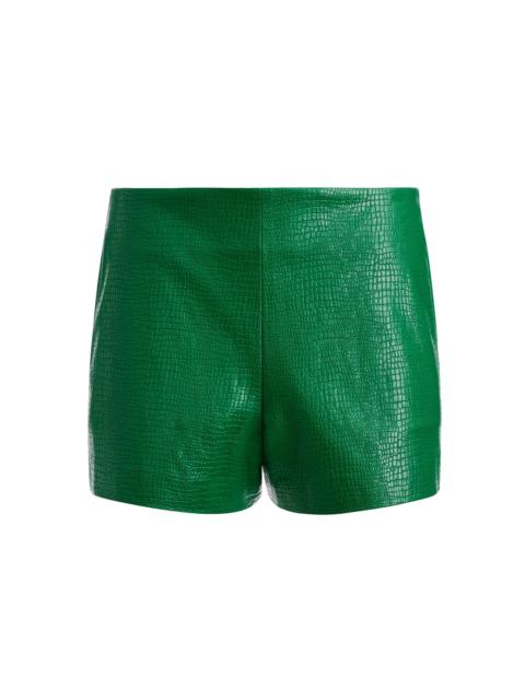 Alice + Olivia BRIALLEN VEGAN LEATHER CROC SHORT