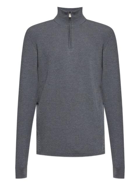 SEASE stand-collar half-zip sweater