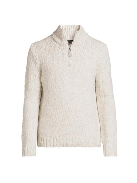 REISS Men's Seb Half-Zip Sweater - Grey Marl