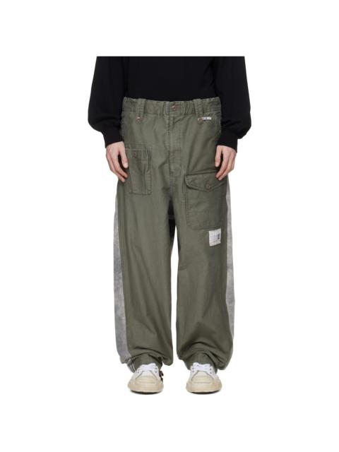 Maison MIHARAYASUHIRO Khaki Sweat Pants Combined Cargo Pants