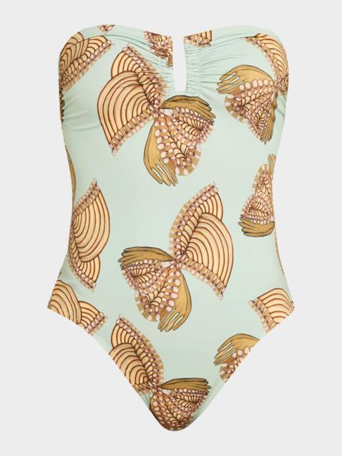 ULLA JOHNSON Monterey Strapless One-Piece Swimsuit