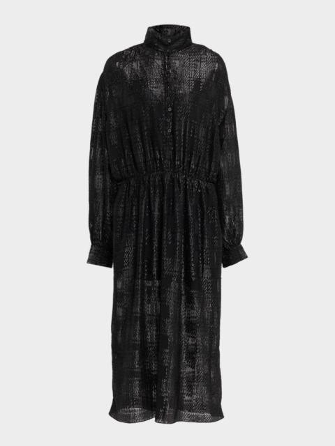 IRO Vasco Sequined Semi-Sheer Midi Shirtdress