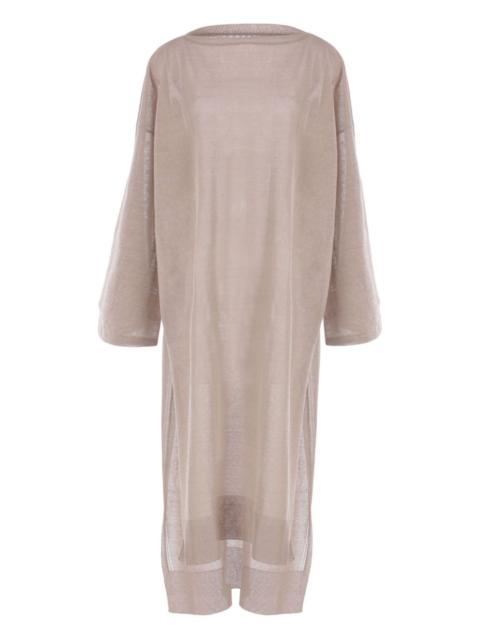 boat-neck midi dress