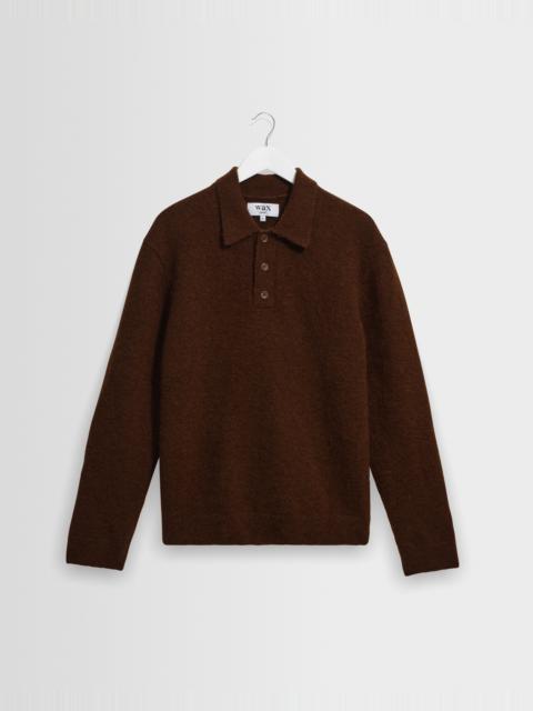 Wax London Ashford - Brown Fluffy Wool Polo