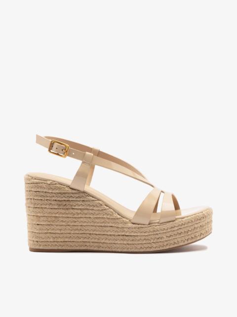 Larroudé Daphne Espadrille Sandal Sand Patent Leather