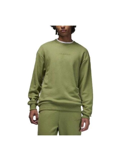 Jordan Air Jordan Wordmark Fleece Crewneck Sweatshirt 'Olive Green' FJ7788-340