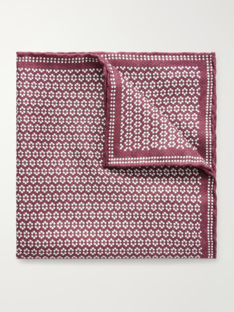 Brunello Cucinelli Printed Silk Pocket Square