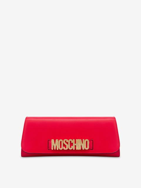 Moschino CRYSTAL LETTERING LOGO MAXI CLUTCH