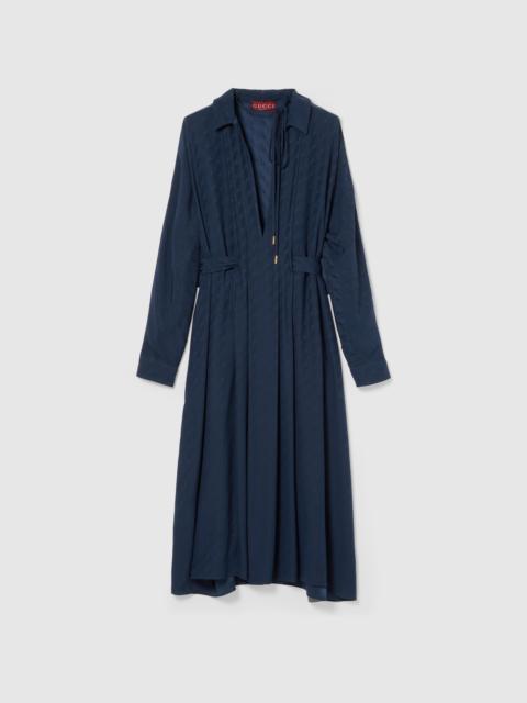 GUCCI GG and chain silk jacquard dress