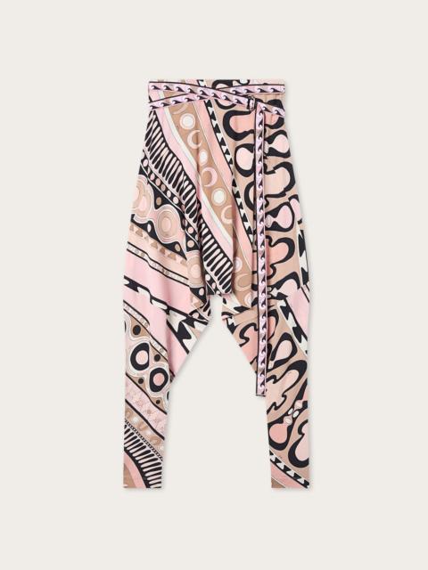 PUCCI FLOWING PANTS WITH PRINTED BELT