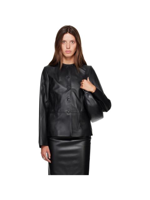 Loulou de Saison Black ADEA Collarless Leather Jacket