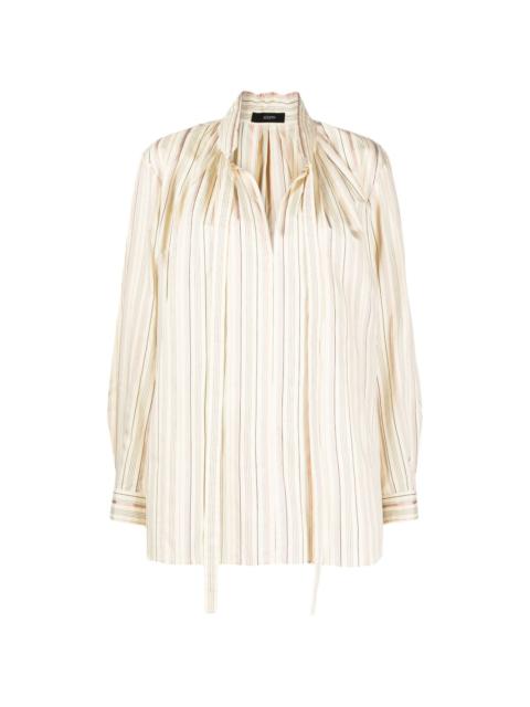 stripe-pattern blouse