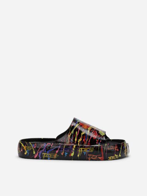 Dolce & Gabbana Beachwear sliders with color splash print