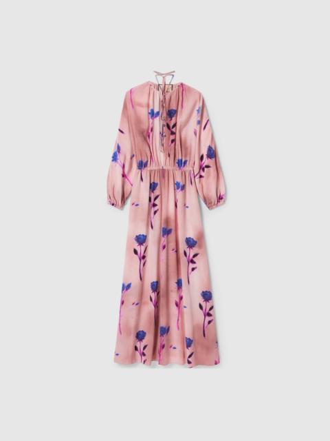 GUCCI Gucci Floral Print Silk Crepe De Chine Dress