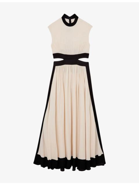 REISS Keeley Cut-Out Woven Maxi Dress