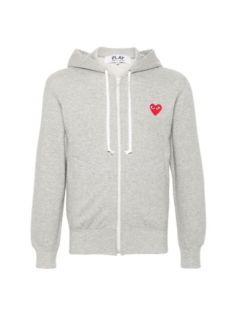 mélange-effect cotton hoodie