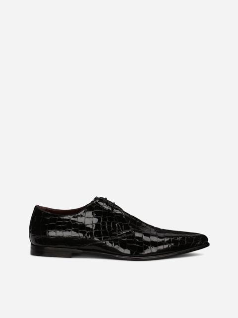 Dolce & Gabbana Crocodile-print calfskin Derby shoes