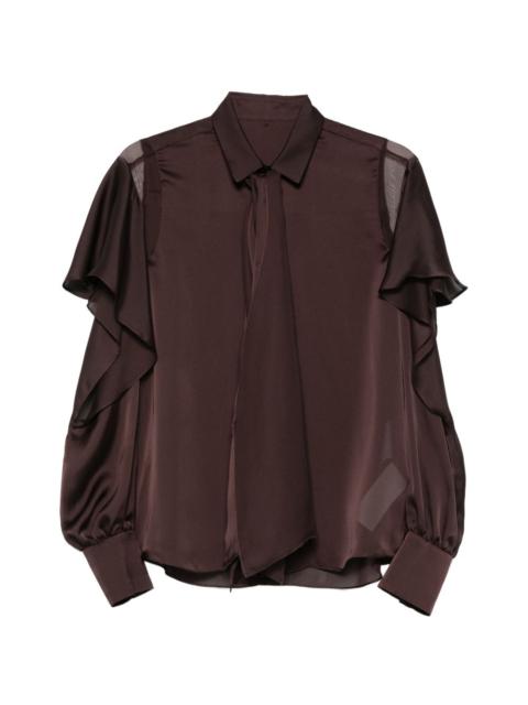 sacai ruffled panelled shirt